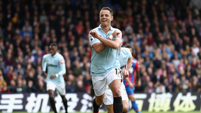  during the Premier League match between Crystal Palace and West Ham United at Selhurst Park on October 28, 2017 in London, England.