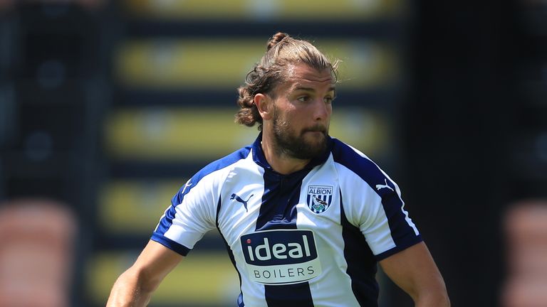 Jay Rodriguez in action during the pre-season friendly with Barnet