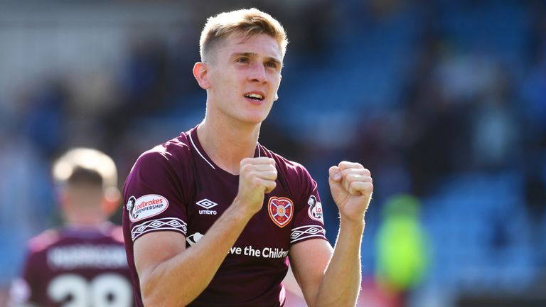 Hearts' Jimmy Dunne celebrates another victory