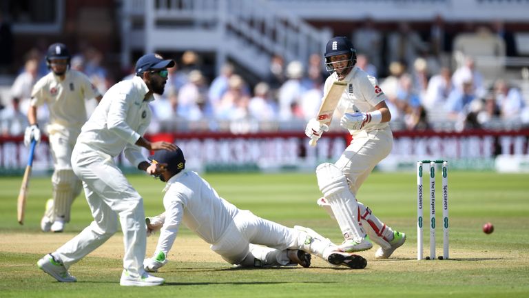 Joe Root during day three of the 2nd Specsavers Test between England and India  at Lord's Cricket Ground on August 11, 2018 in London, England