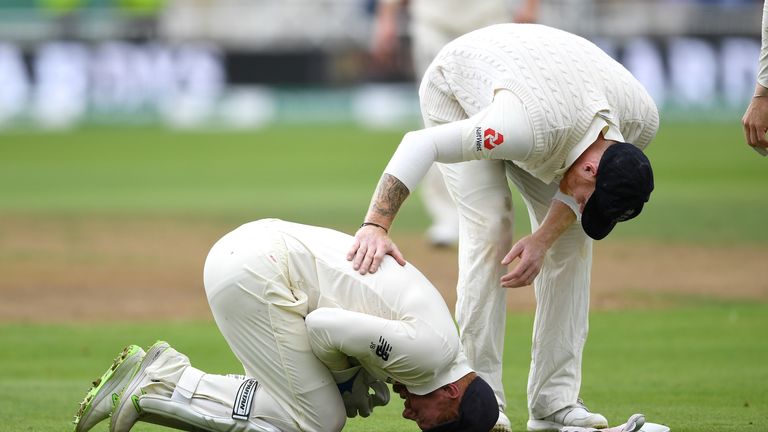 Jonny Bairstow during day three of the Specsavers 3rd Test match between England and India at Trent Bridge on August 20, 2018 in Nottingham, England.