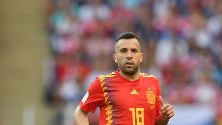 Jordi Alba featured in Spain's World Cup last-16 defeat to Russia