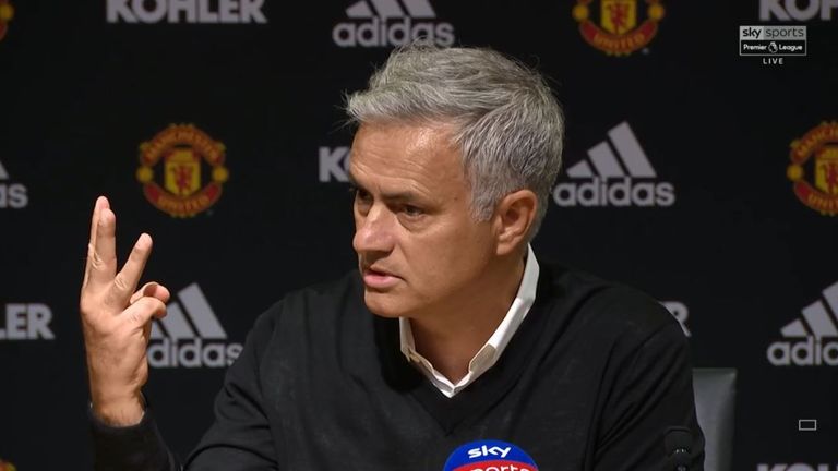 Jose Mourinho stormed out of his post-match press conference demanding respect for his three Premier League titles