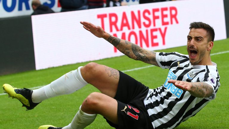 Joselu celebrates after his header made it 1-1