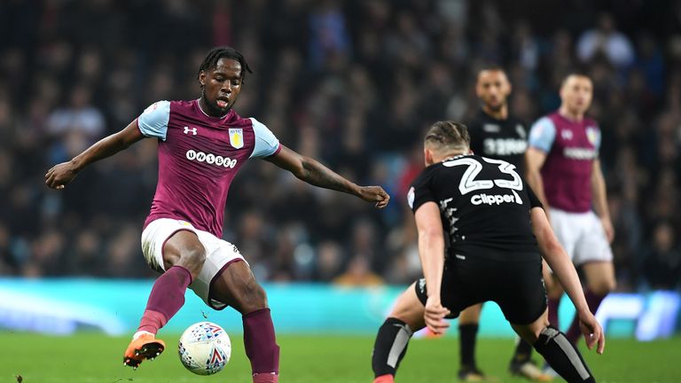 Josh Onomah during the Sky Bet Championship match between Aston Villa and Leeds United at Villa Park on April 13, 2018 in Birmingham, England.