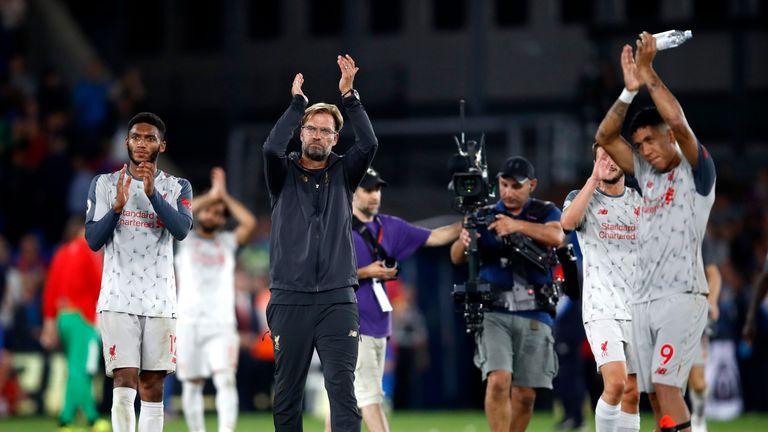Jurgen Klopp during the Premier League match between Crystal Palace and Liverpool FC at Selhurst Park on August 20, 2018 in London, United Kingdom