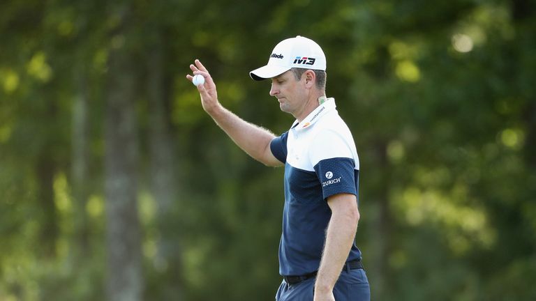 during the first round of the Dell Technologies Championship at TPC Boston on August 31, 2018 in Norton, Massachusetts.