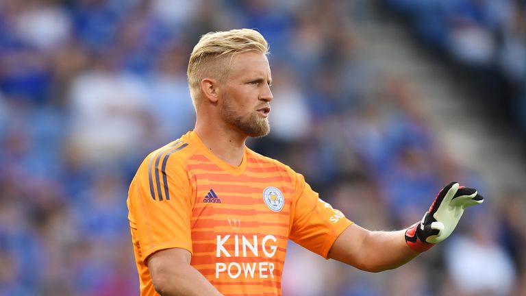 during the pre-season friendly match between Leicester City and Valencia at The King Power Stadium on August 1, 2018 in Leicester, England.
