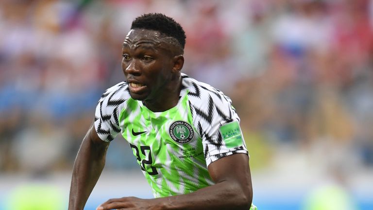 Kenneth Omeruo of Nigeria in action during the 2018 FIFA World Cup Russia group D match between Nigeria and Iceland at Volgograd Arena on June 22, 2018 in Volgograd, Russia.