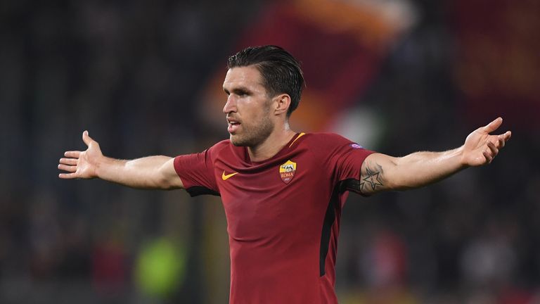 Kevin Strootman at Stadio Olimpico on April 10, 2018 in Rome, Italy.