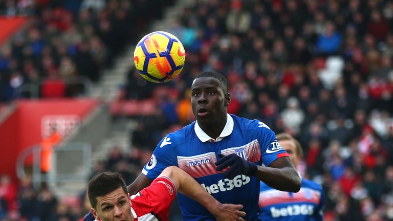 Kurt Zouma during the Premier League match between Southampton and Stoke City at St Mary's Stadium on March 3, 2018 in Southampton, England.