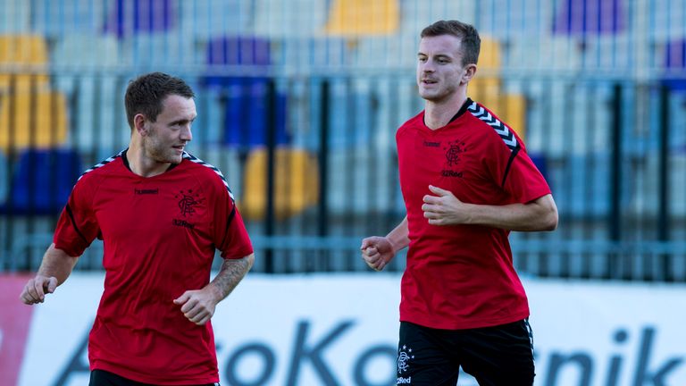 Lee Hodson in Rangers training with Andy Halliday