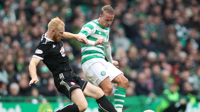  during the Scottish Premier League match between Celtic and Hamilton at Celtic Park Stadium on August 26, 2018 in Glasgow, Scotland.