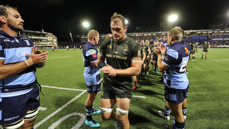 Guinness PRO14, BT Sport Cardiff Arms Park, Wales 31/8/2018.Cardiff Blues vs Leinster.Leinster's Rhys Ruddock after the match.Mandatory Credit ..INPHO/Billy Stickland