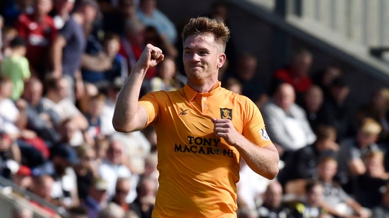 Livingston's Alan Lithgow celebrates making it 2-0 at St Mirren.