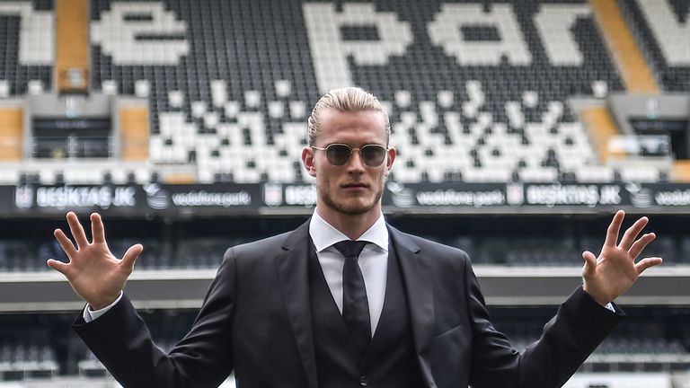 Loris Karius was unveiled by Besiktas on Wednesday