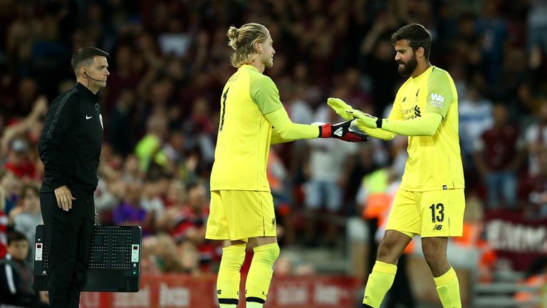 Loris Karius received a warm welcome from the Anfield faithful                   