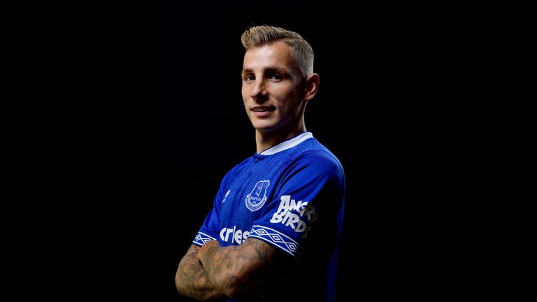 Everton unveil new signing Lucas Digne