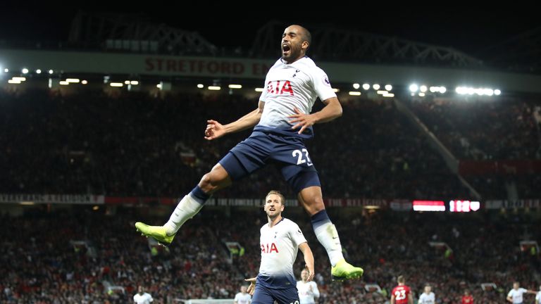 Lucas Moura celebrates scoring Spurs' third goal