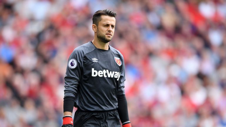 Lukasz Fabianski during the Premier League match between Liverpool FC and West Ham United at Anfield on August 12, 2018 in Liverpool, United Kingdom.