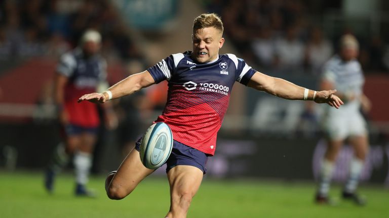  during the Gallagher Premiership Rugby match between Bristol Bears and Bath Rugby at Ashton Gate on August 31, 2018 in Bristol, United Kingdom.