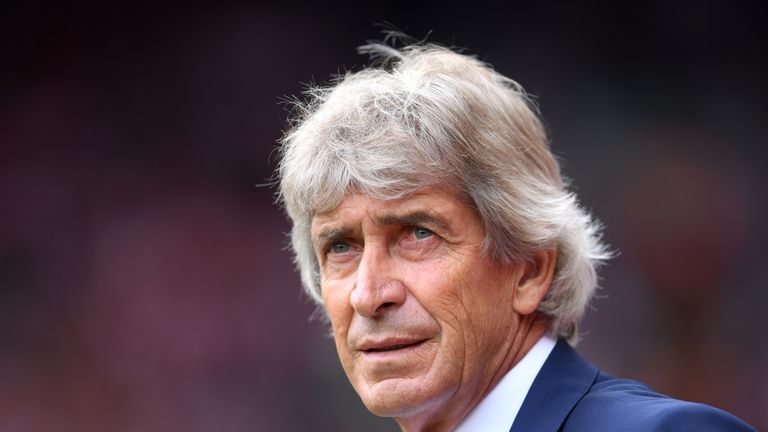 Manuel Pellegrini prior to the Premier League match between Liverpool and West Ham United at Anfield