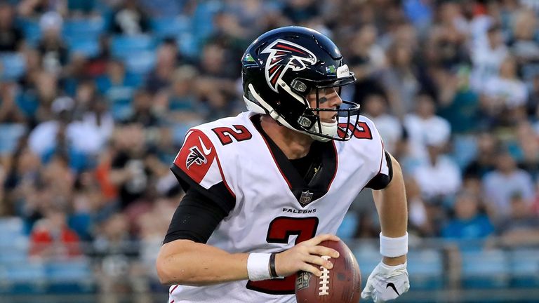 during a preseason game at TIAA Bank Field on August 25, 2018 in Jacksonville, Florida.