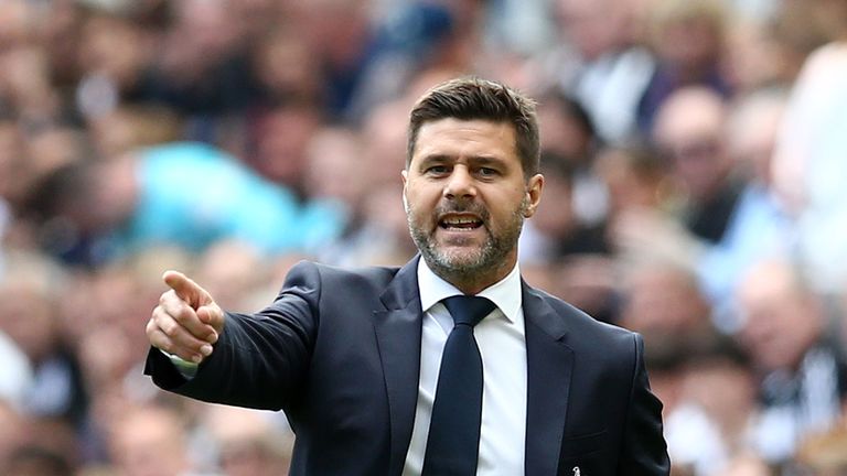 Mauricio Pochettino gestures on the touchline at St. James' Park