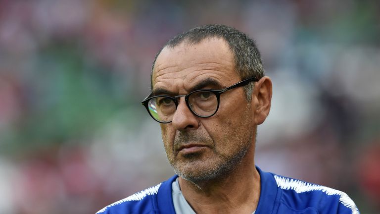 Maurizio Sarri will take charge of Chelsea at Wembley on Sunday