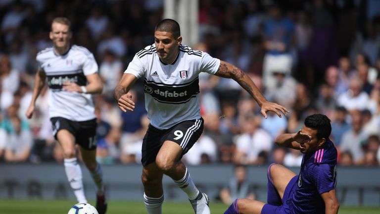 Aleksandar Mitrovic of Fulham breaks through to score during a Pre-Season Friendly between Fulham and Celta Vigo at Craven Cottage
