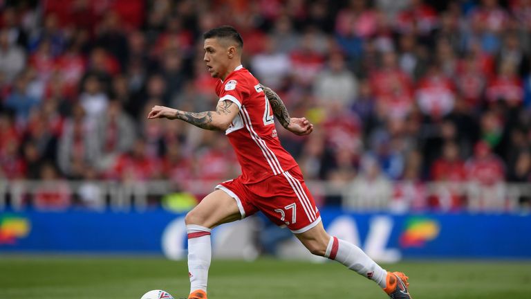 Mo Besic in action for Middlesbrough in May 2018