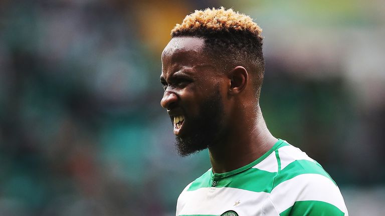 Moussa Dembele of Celtic is seen during the Scottish Premier League match between Celtic and Hamilton Academical at Celtic Park Stadium on August 25, 2018 in Glasgow, Scotland. (Photo by Ian MacNicol/Getty Images)