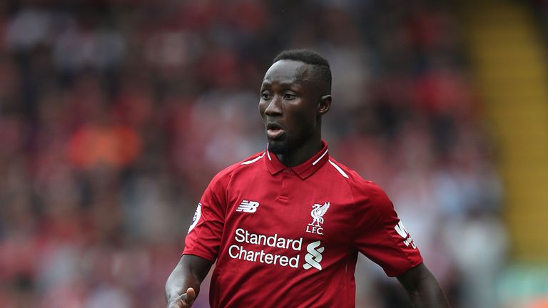 Liverpool's Naby Keita in action during the Premier League match against West Ham United at Anfield