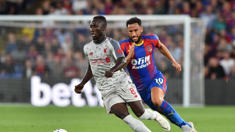 Naby Keita in action for Liverpool against Crystal Palace