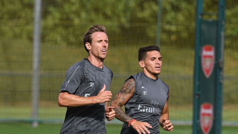 ST ALBANS, ENGLAND - JULY 30: of Arsenal during a training session at London Colney on July 30, 2018 in St Albans, England. (Photo by Stuart MacFarlane/Arsenal FC via Getty Images)