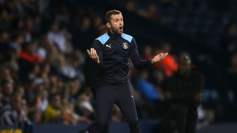 Luton Town manager Nathan Jones on the touchline during the Carabao Cup, First Round match against West Bromwich Albion