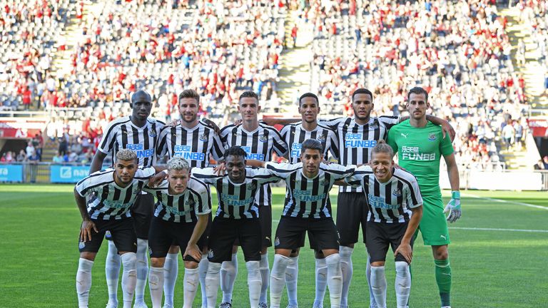 Initial lineup of Newcastle during the Pre-season friendly between SC Braga and Newcastle on August 1, 