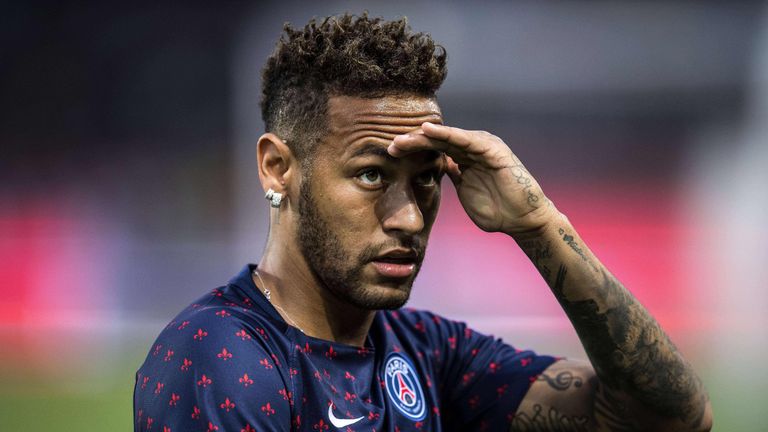 Neymar ahead of the Ligue 1 match between Paris Saint-Germain and Caen on August 12, 2018