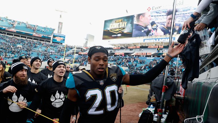 Jacksonville Jaguars cornerback Jalen Ramsey during the AFC Wild Card Playoff game at EverBank Field on January 7, 2018 in Jacksonville, Florida.