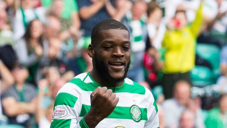 Celtic's Olivier Ntcham celebrates scoring his side's third goal of the game