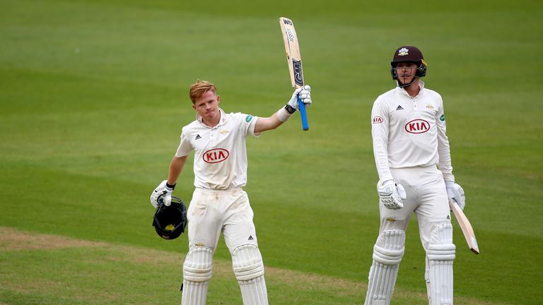  during day one of the Specsavers County Championship Division One match between Surrey and Yorkshire at The Kia Oval on May 11, 2018 in London, England.