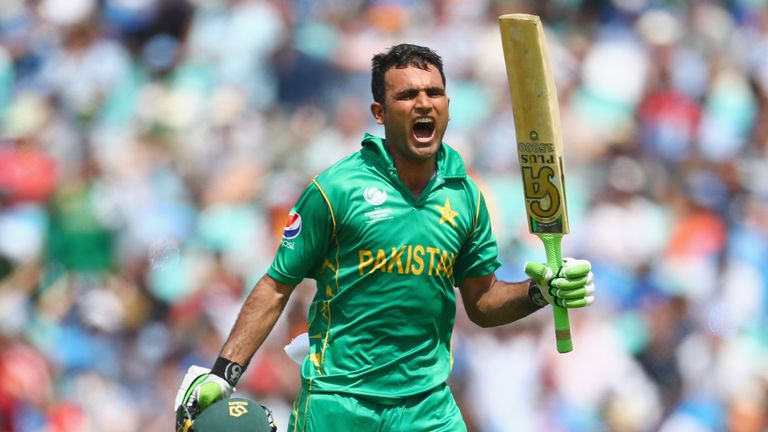 Fakhar celebrates his maiden ODI century against India in the 2017 Champions Trophy final