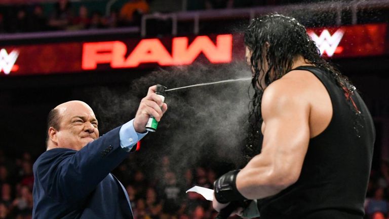 Paul Heyman pepper-sprayed Roman Reigns after appearing to reunite with Brock Lesnar