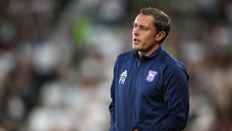 Ipswich Town manager Paul Hurst during the Sky Bet Championship match at Pride Park
