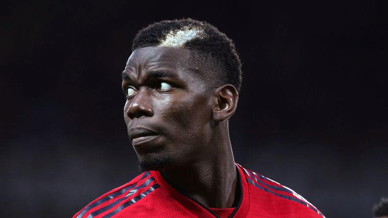 Paul Pogba during the Premier League match between Manchester United and Tottenham Hotspur at Old Trafford