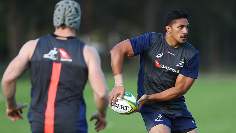 Australia's Peter Samu in action during a training session in Brisbane