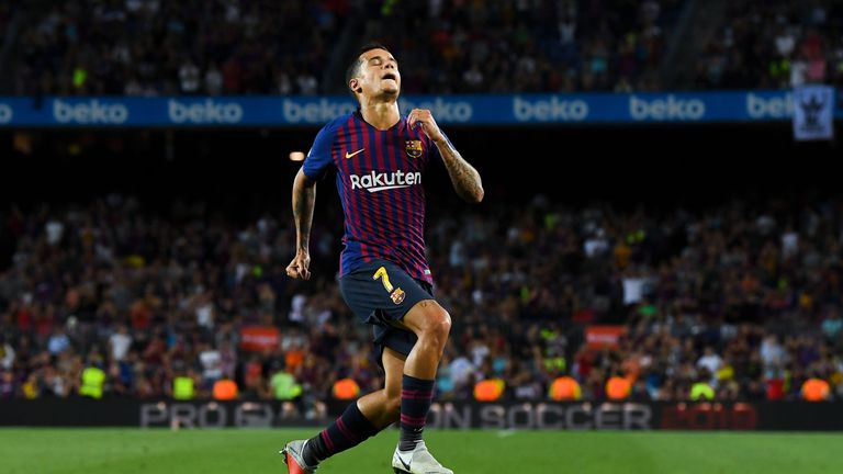 Philippe Coutinho also scored for Barcelona at the Nou Camp against Alaves