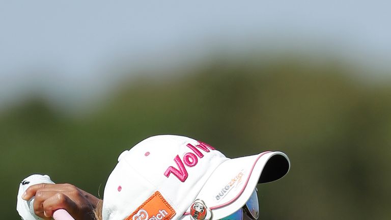 LYTHAM ST ANNES, ENGLAND - AUGUST 05:  Pornanong Phatlum of Thailand plays her second shot on the 6th hole during day four of Ricoh Women's British Open at Royal Lytham & St. Annes on August 5, 2018 in Lytham St Annes, England.  (Photo by Richard Heathcote/Getty Images)