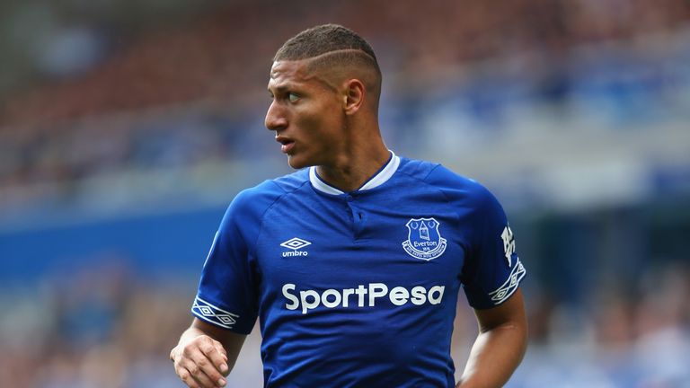 Richarlison of Everton during the Premier League match against Southampton FC at Goodison Park on August 18, 2018 in Liverpool, United Kingdom