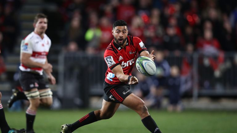 Richie Mo'unga in action for the Crusaders during the Super Rugby Final 2018/